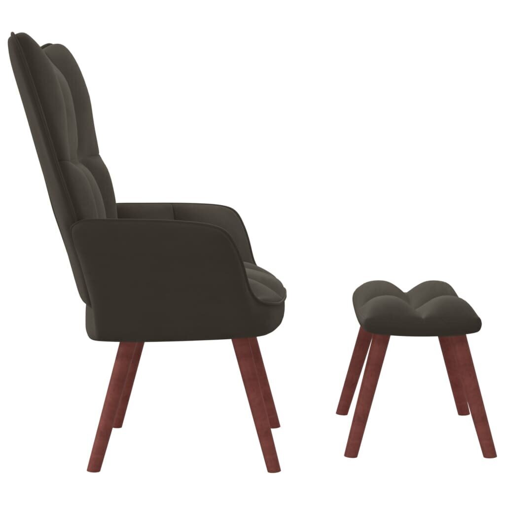 Poilsio kėdė su pakoja, pilka kaina ir informacija | Svetainės foteliai | pigu.lt