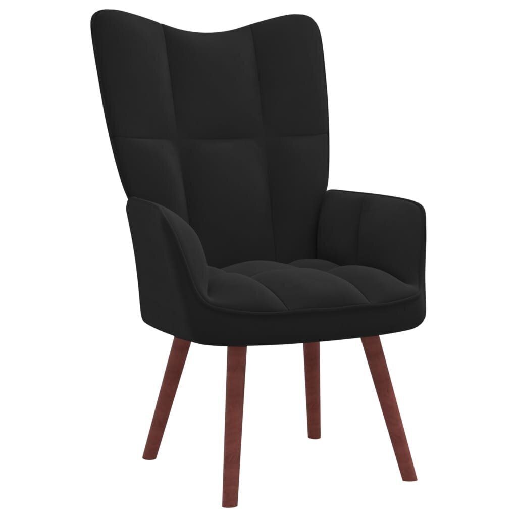 Poilsio kėdė su pakoja, juoda цена и информация | Svetainės foteliai | pigu.lt