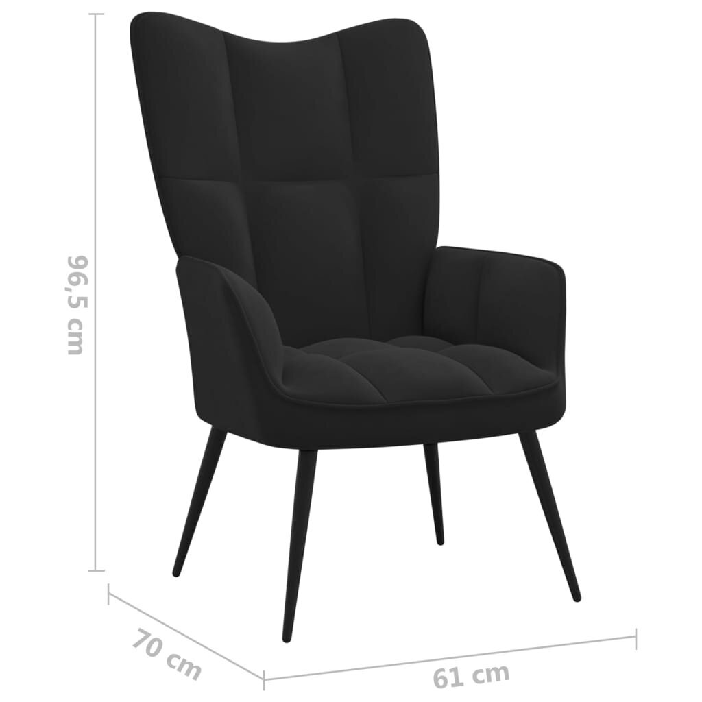 vidaXL Poilsio kėdė, juodos spalvos, aksomas kaina ir informacija | Svetainės foteliai | pigu.lt