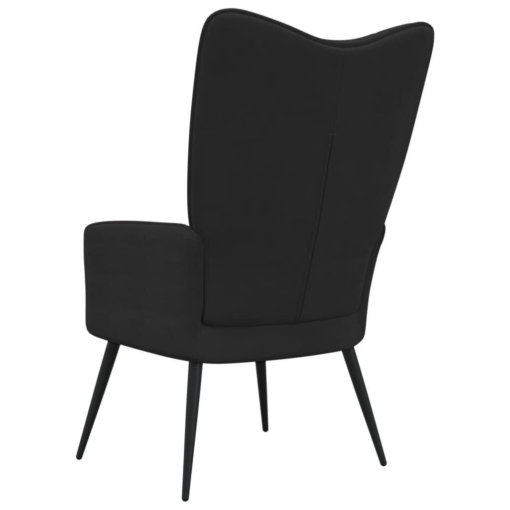 vidaXL Poilsio kėdė, juodos spalvos, aksomas kaina ir informacija | Svetainės foteliai | pigu.lt