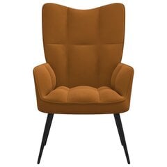 vidaXL Poilsio kėdė, rudos spalvos, aksomas kaina ir informacija | Svetainės foteliai | pigu.lt