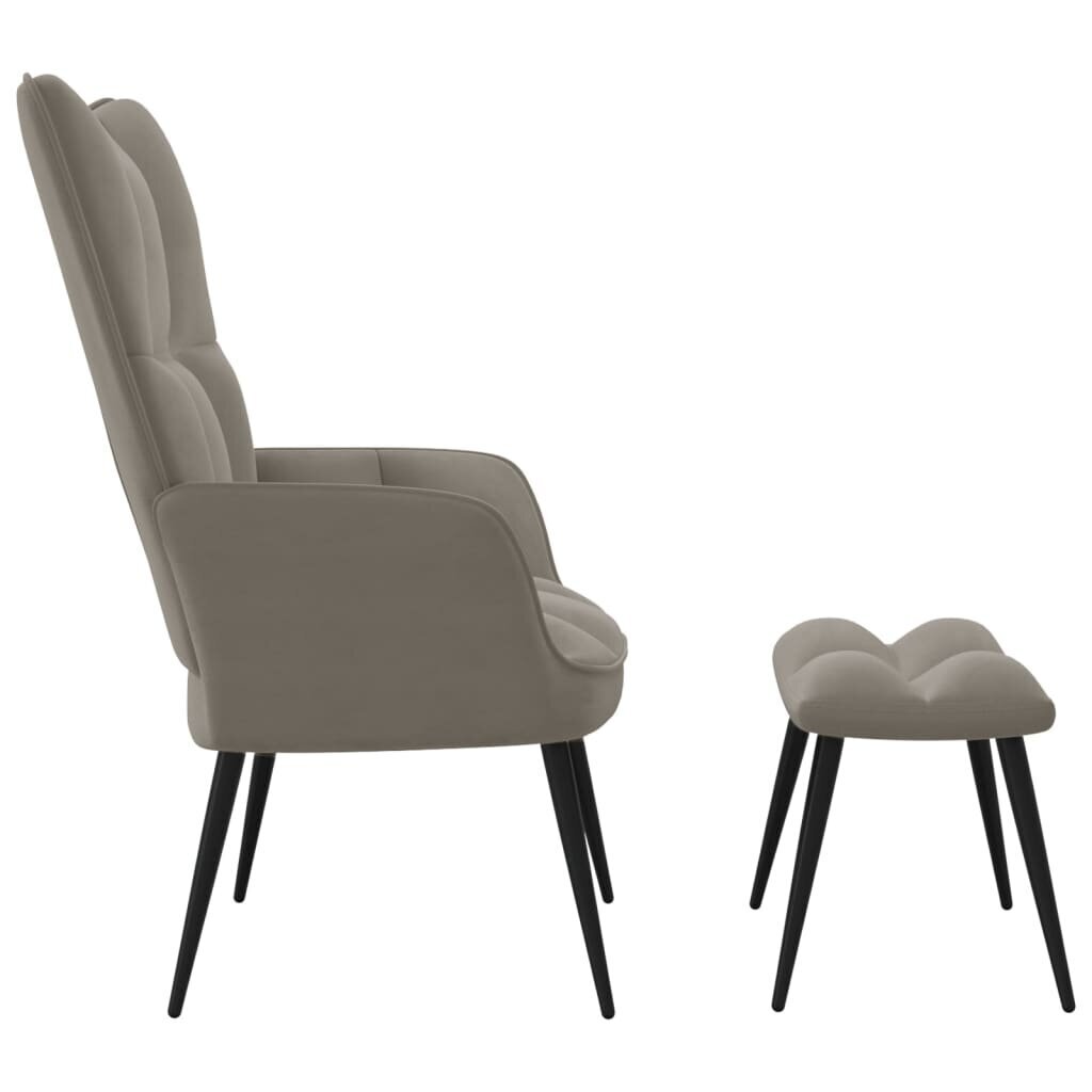 Poilsio kėdė su pakoja, pilka kaina ir informacija | Svetainės foteliai | pigu.lt
