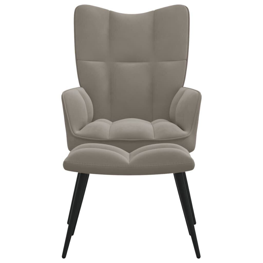 Poilsio kėdė su pakoja, pilka цена и информация | Svetainės foteliai | pigu.lt