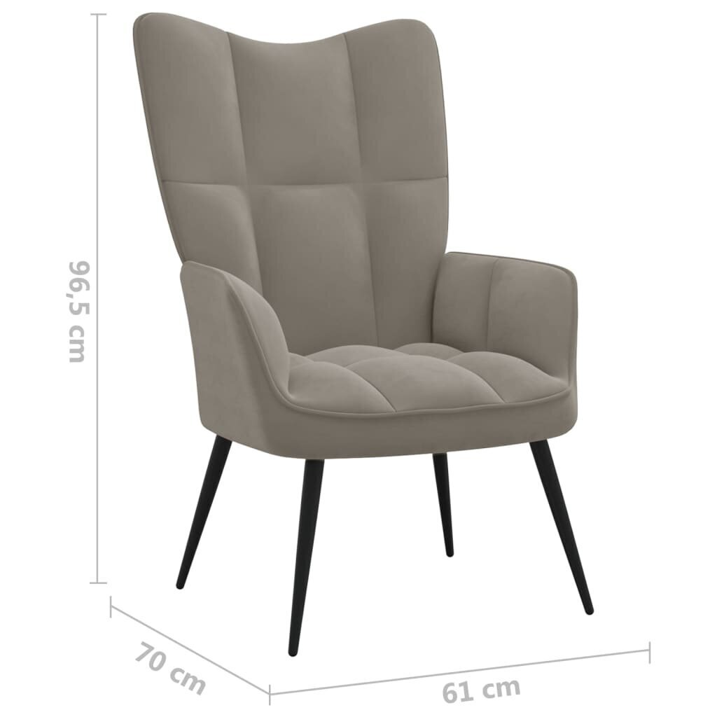 Poilsio kėdė su pakoja, pilka цена и информация | Svetainės foteliai | pigu.lt