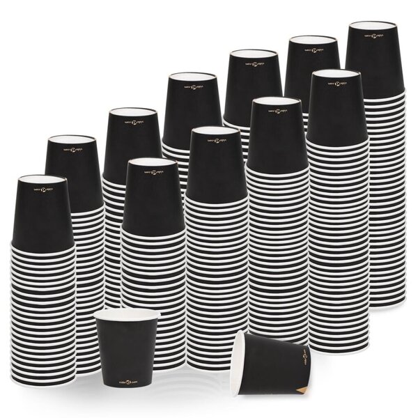 Popieriniai kavos puodeliai, 1000vnt., juodos spalvos, 200ml