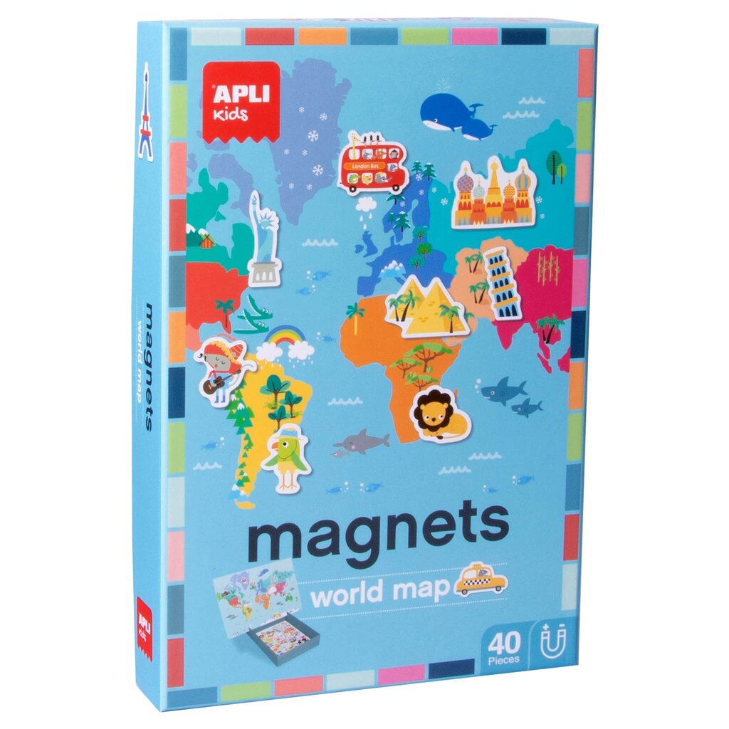 Apli Kids magnetinis žaidimas Pasaulio žemėlapis kaina ir informacija | Lavinamieji žaislai | pigu.lt