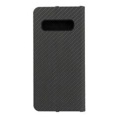 Чехол Luna Book Carbon для Samsung Galaxy S10, черный цена и информация | Чехлы для телефонов | pigu.lt