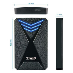 Kietojo disko dėklas TooQ TQE-2550BL 2,5" USB 3.0 Juoda BFN-BB-S0227374 kaina ir informacija | Išorinių kietųjų diskų dėklai | pigu.lt