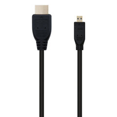 Micro HDMI kabelis Nanocable, 1.8 m, juodas kaina ir informacija | Kabeliai ir laidai | pigu.lt