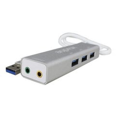 Внешняя звуковая карта approx! APPUSB51HUB USB 3.0 3.5 mm Серый цена и информация | Звуковые карты | pigu.lt