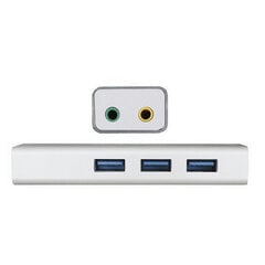 Внешняя звуковая карта approx! APPUSB51HUB USB 3.0 3.5 mm Серый цена и информация | Звуковые карты | pigu.lt