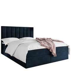 Dvigulė lova Hugo 140x200 cm, mėlyna kaina ir informacija | Lovos | pigu.lt