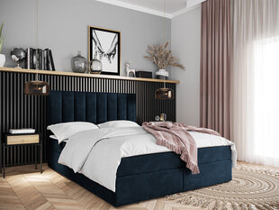 Двуспальная кровать Hugo 140x200 см, синяя цена и информация | Кровати | pigu.lt