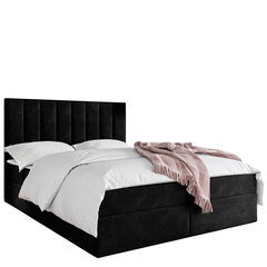 Dvigulė lova Hugo 140x200cm, juoda kaina ir informacija | Lovos | pigu.lt