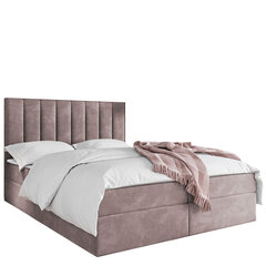 Двуспальная кровать Hugo 140x200см, светло-розовая цена и информация | Кровати | pigu.lt