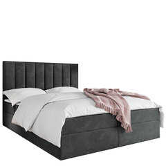 Двуспальная кровать Hugo 160x200 см, темно-серая цена и информация | Кровати | pigu.lt