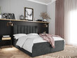 Dvigulė lova Hugo 160x200cm, tamsiai pilka kaina ir informacija | Lovos | pigu.lt