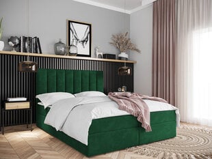 Двуспальная кровать Hugo 160x200 см, зеленая цена и информация | Кровати | pigu.lt