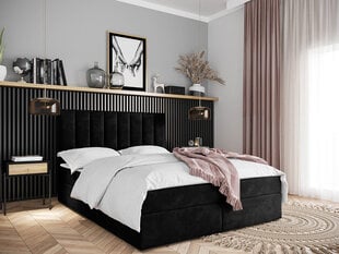 Dvigulė lova Hugo 180x200cm, juoda kaina ir informacija | Lovos | pigu.lt