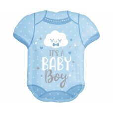 Super Shape Baby Boy Onesie folijos balionas P35, 55 cm x 60 cm, supakuotas kaina ir informacija | Balionai | pigu.lt