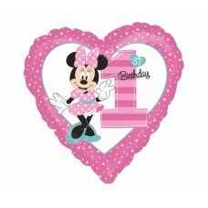 Folijinis balionas 18 colių HRT – Minnie Mouse 1-asis gimtadienis kaina ir informacija | Balionai | pigu.lt