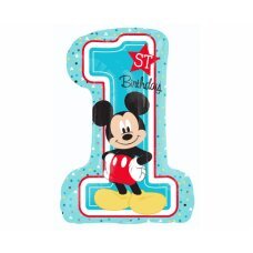 36 colių folijos balionas SHP – peliuko Mikio 1-asis gimtadienis kaina ir informacija | Balionai | pigu.lt