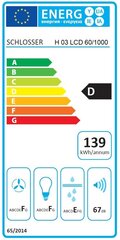 Schlosser H03LCD 60X/1000 цена и информация | Вытяжки на кухню | pigu.lt