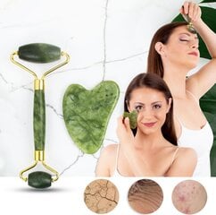 Veido volelio ir Gua Sha akmens rinkinys цена и информация | Массажеры для лица, инструменты для чистки лица | pigu.lt