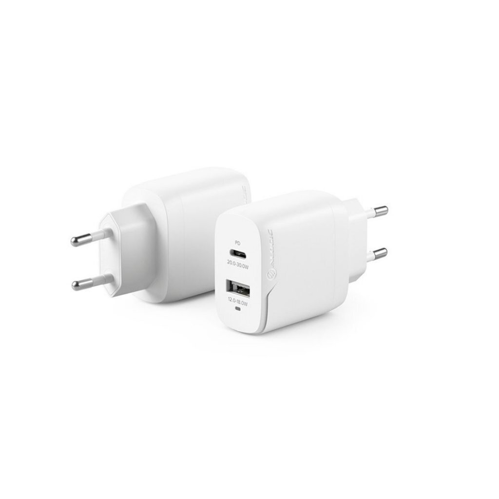 ALOGIC Rapid Power 32W (20W+12W) GaN Įkroviklis, baltos spalvos kaina ir informacija | Adapteriai, USB šakotuvai | pigu.lt