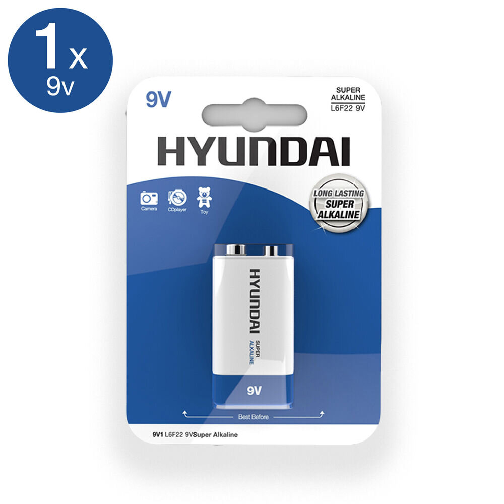 Hyundai Super Alkaline 9V elementas, 1 vnt. цена и информация | Elementai | pigu.lt