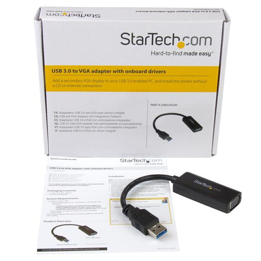 Adapteris Startech USB32VGAV USB 3.0 VGA kaina ir informacija | Adapteriai, USB šakotuvai | pigu.lt