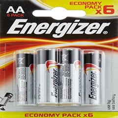 Šarminės baterijos Energizer E300132800 AA LR6, 6 vnt. kaina ir informacija | Elementai | pigu.lt