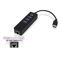Ewent AAOAUS0127, 3 x USB 3.1/RJ45 цена и информация | Адаптеры, USB-разветвители | pigu.lt