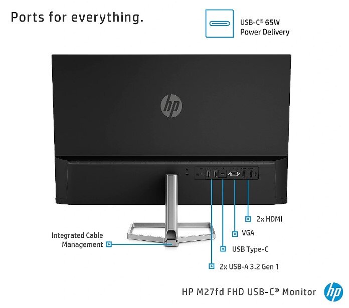 Monitorius HP M27fd FHD IPS USB-C kaina ir informacija | Monitoriai | pigu.lt