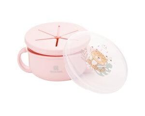 Контейнер для снеков KikkaBoo Savanna 2в1, розовый цена и информация | Детская посуда, контейнеры для молока и еды | pigu.lt