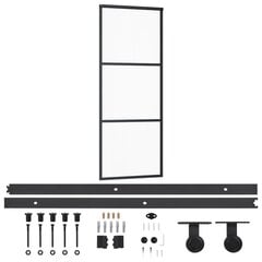 Stumdomos durys su įrangos rinkiniu, 76x205cm, ESG ir aliuminis kaina ir informacija | Vidaus durys | pigu.lt