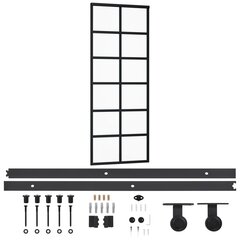 Stumdomos durys su įrangos rinkiniu, 76x205cm, ESG ir aliuminis цена и информация | Двери со стеклом LIRA, дуб сицилия, ЭКО шпон | pigu.lt