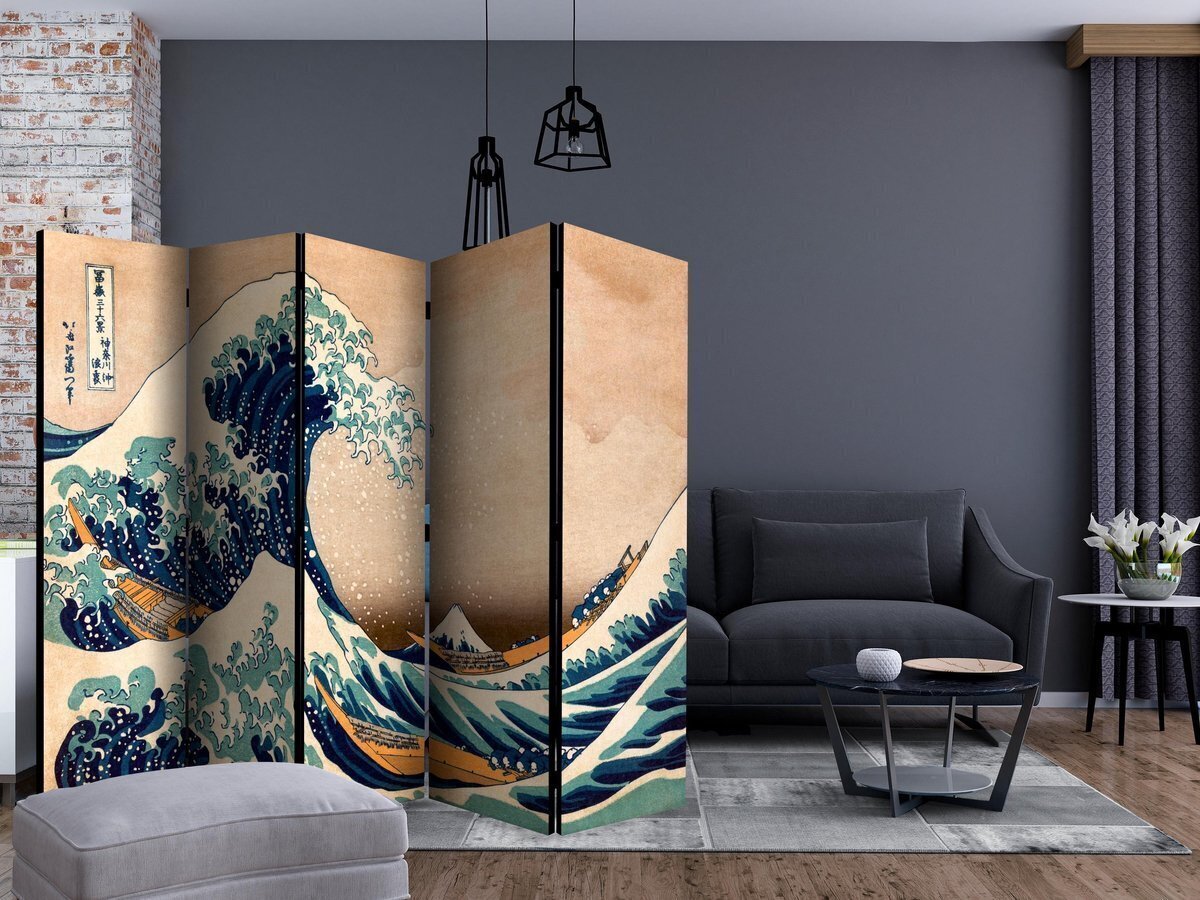 Pertvara - Hokusai: Didžioji Kanagavos banga - [Kambario pertvaros] kaina ir informacija | Širmos, kambario pertvaros | pigu.lt