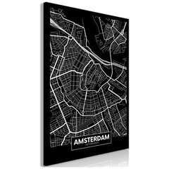 Paveikslas Dark Map of Amsterdam kaina ir informacija | Reprodukcijos, paveikslai | pigu.lt
