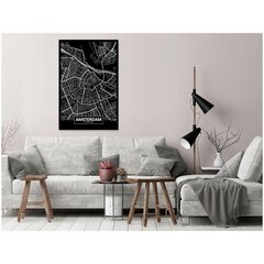 Paveikslas Dark Map of Amsterdam kaina ir informacija | Reprodukcijos, paveikslai | pigu.lt
