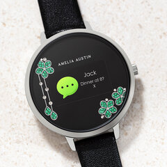 Amelia Austin Floral AA03-2009 Silver/Black kaina ir informacija | Išmanieji laikrodžiai (smartwatch) | pigu.lt