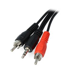 Aux 3.5 mm/RCA, 2.5 m kaina ir informacija | Kabeliai ir laidai | pigu.lt