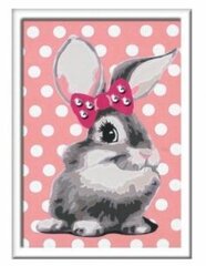 Kартины по номерам в рамке pаскрашивающая картина "Кролик с бантиком" 13x18 Li R  28470 цена и информация | Живопись по номерам | pigu.lt