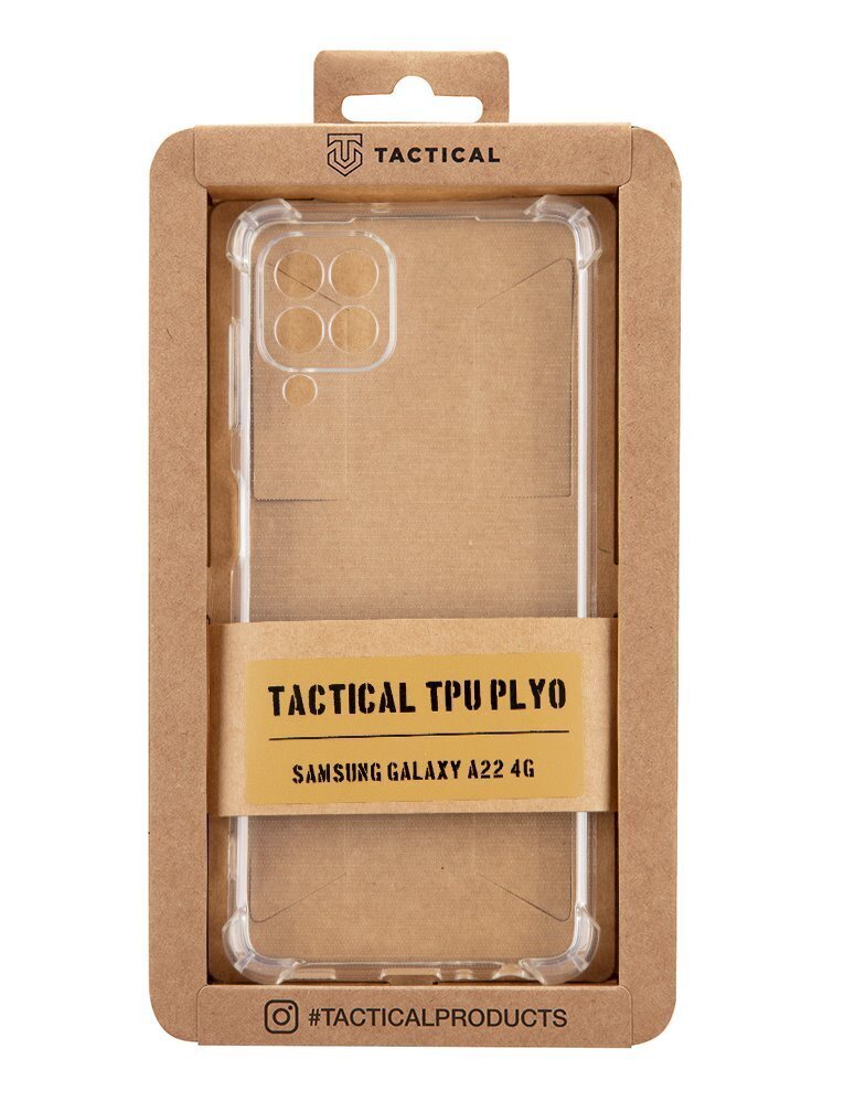 Tactical TPU Plyo, skirtas Samsung Galaxy A22 4G, skaidrus kaina ir informacija | Telefono dėklai | pigu.lt