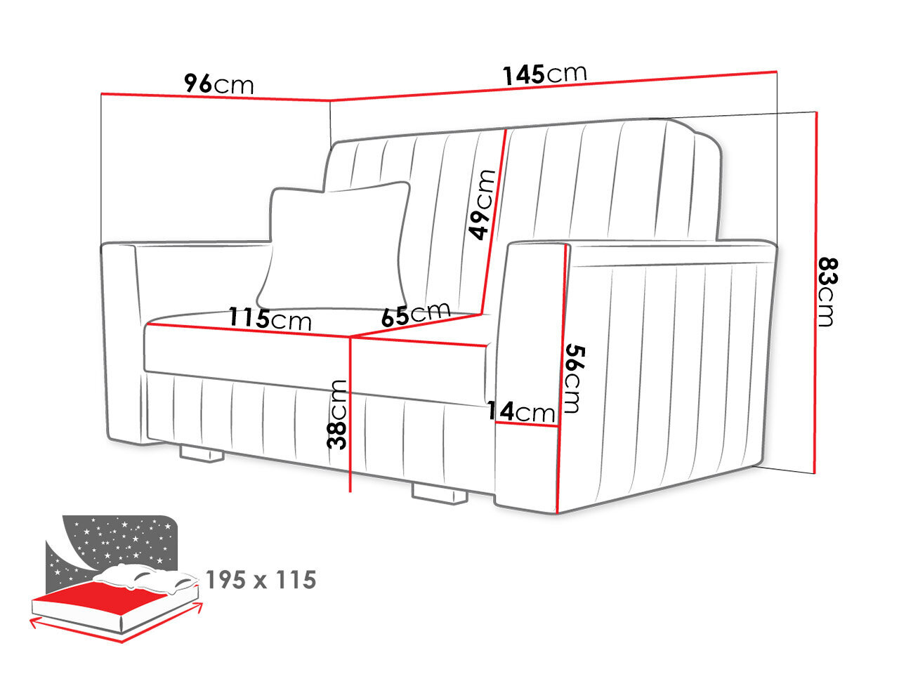 Sofa-lova Clivia Glam 2, smėlio spalvos kaina ir informacija | Sofos | pigu.lt