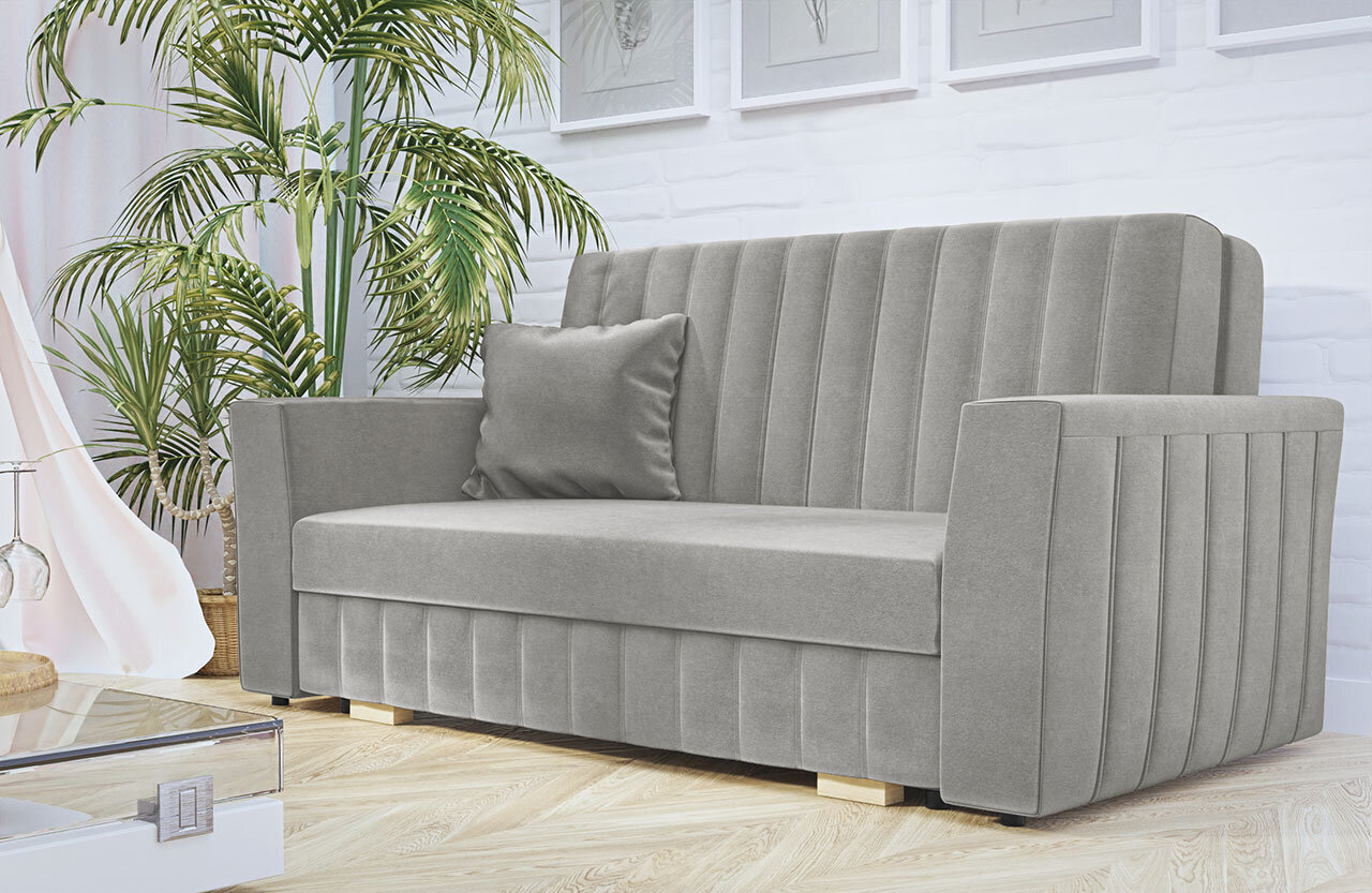 Sofa-lova Clivia Glam 3, šviesiai pilka kaina ir informacija | Sofos | pigu.lt