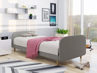 Кровать Moriba 3 90x200см, серая цена и информация | Кровати | pigu.lt