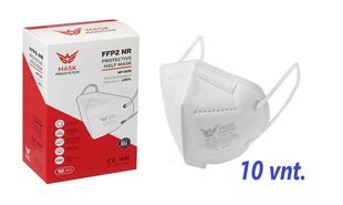 Respiratorius FFP2, 5 sluoksnių, pagamintas Lietuvoje, baltas, 10 vnt. kaina ir informacija | Pirmoji pagalba | pigu.lt