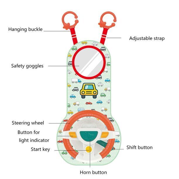 Vairas kabinamas ant automobilio sėdynės, Lorelli kaina ir informacija | Žaislai kūdikiams | pigu.lt