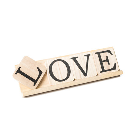 Dekoracija-raidės Love, medinė, 10x35 cm
